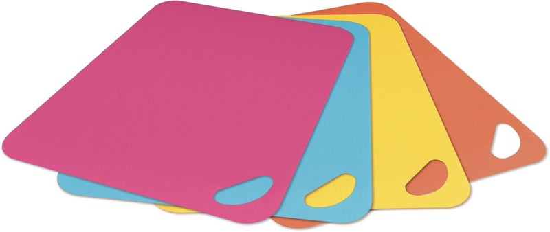 Dexas 6554PK4WP Heavy Duty Grippmat Flexible Cutting Board Set of Four, 11.5 by 14 inches, Bright Blue, Yellow, Orange and Pink - Image 4