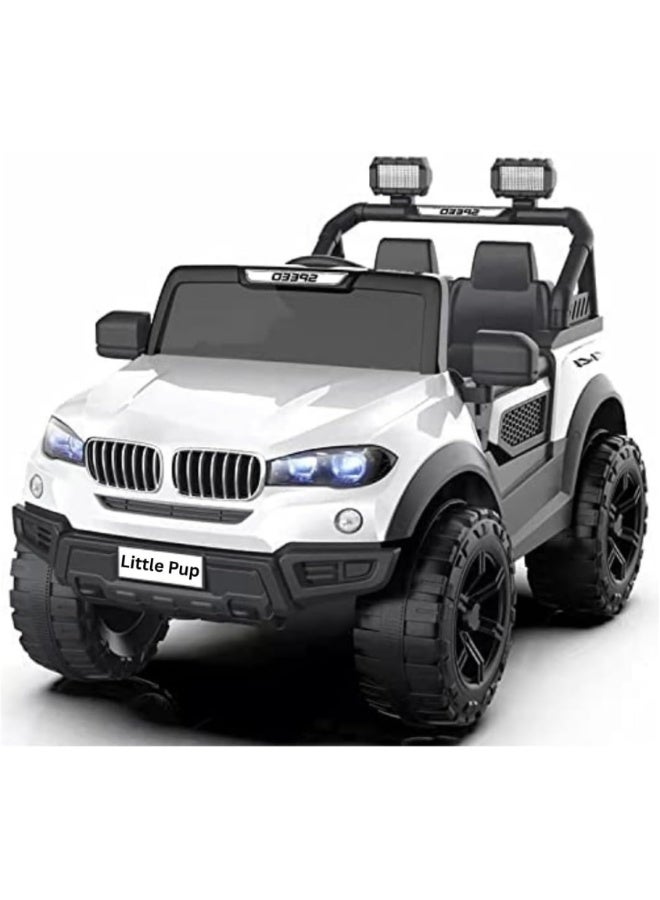 نالاندا سيارة جيب فاخرة للأطفال X6 تعمل بالبطارية | وضع تحكم مزدوج، وظيفة التأرجح، أضواء LED، موسيقى، وميزات اتصال | معتمدة من BIS مع أحزمة أمان ونوابض تعليق | ألوان متنوعة - Image 1