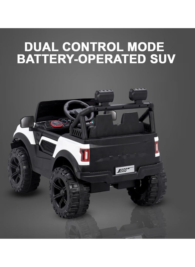 نالاندا سيارة جيب فاخرة للأطفال X6 تعمل بالبطارية | وضع تحكم مزدوج، وظيفة التأرجح، أضواء LED، موسيقى، وميزات اتصال | معتمدة من BIS مع أحزمة أمان ونوابض تعليق | ألوان متنوعة - Image 3