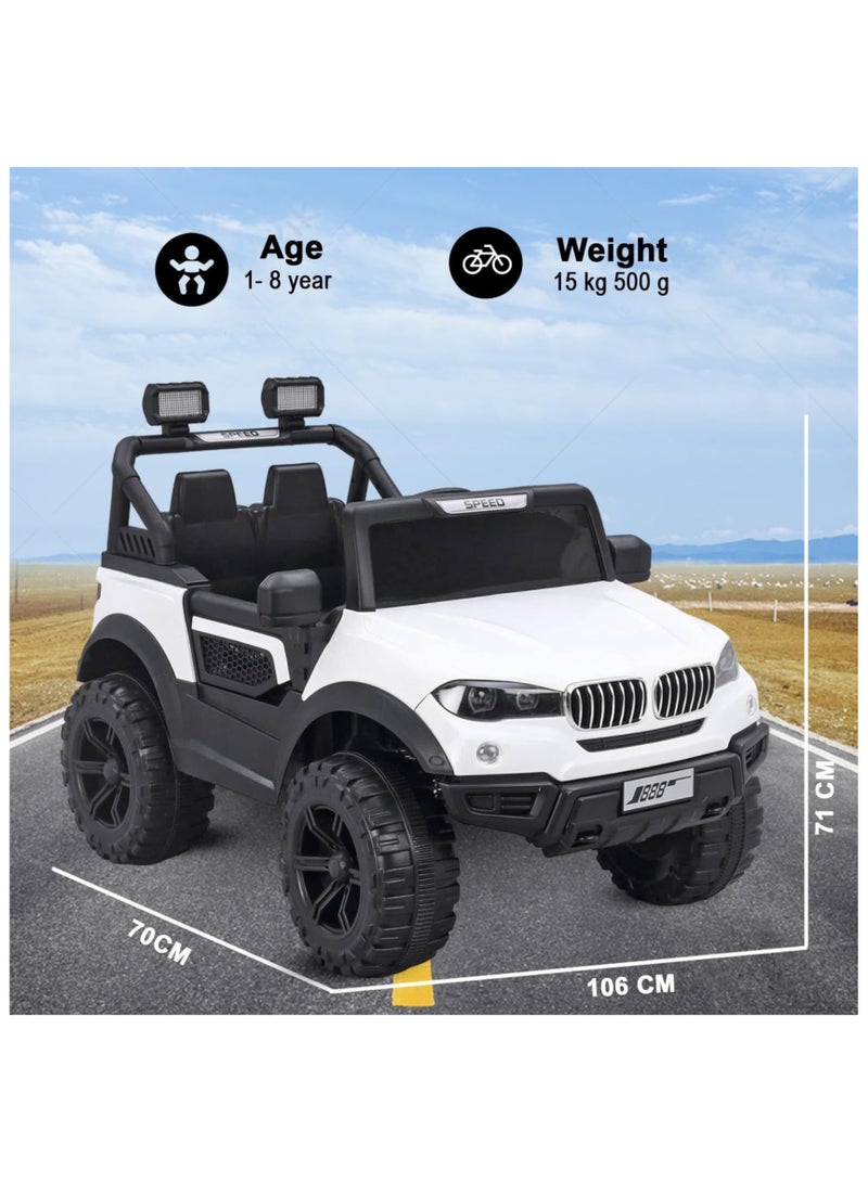 نالاندا سيارة جيب فاخرة للأطفال X6 تعمل بالبطارية | وضع تحكم مزدوج، وظيفة التأرجح، أضواء LED، موسيقى، وميزات اتصال | معتمدة من BIS مع أحزمة أمان ونوابض تعليق | ألوان متنوعة - Image 4