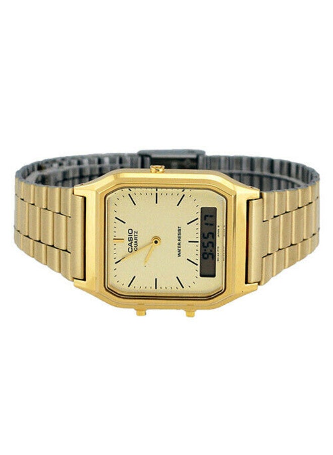 CASIO Men Water Resistant Analog & Digital Watch AQ-230GA-9DMQYE - 28 mm - Gold - Image 3
