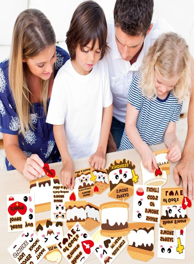 ANGOLIO Marshmallow Religious Ornament Craft Kit - 123Pcs Jesus Loves You S'More DIY Paper Craft Kit Make Your Own Marshmallow Hanging Ornament with Sticker for Kids VBS Sunday School DIY Art Activity - Image 4