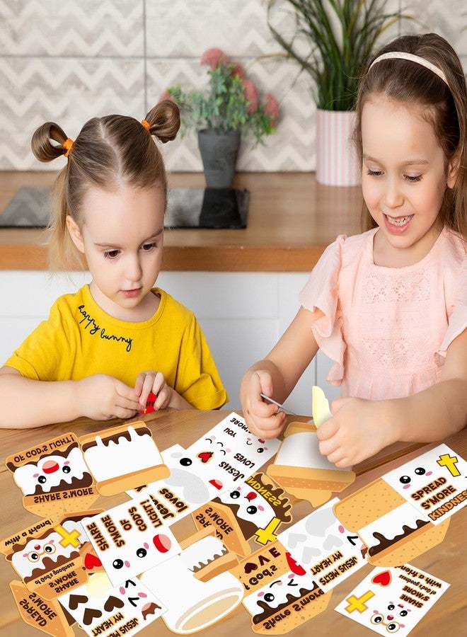 ANGOLIO Marshmallow Religious Ornament Craft Kit - 123Pcs Jesus Loves You S'More DIY Paper Craft Kit Make Your Own Marshmallow Hanging Ornament with Sticker for Kids VBS Sunday School DIY Art Activity - Image 5