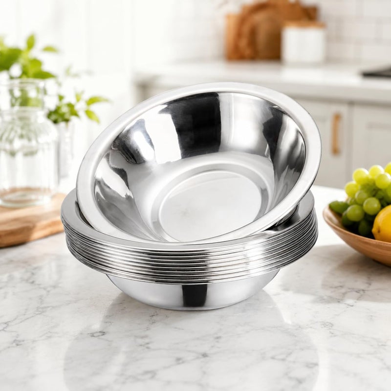 Okllen 10 Pack Stainless Steel Mixing Bowls, 16CM Wide Kitchen Metal Bowl with Flat Base, 3/4 Quart Prep Bowls for Meal Prep, Cooking, Serving, Baking - Image 5