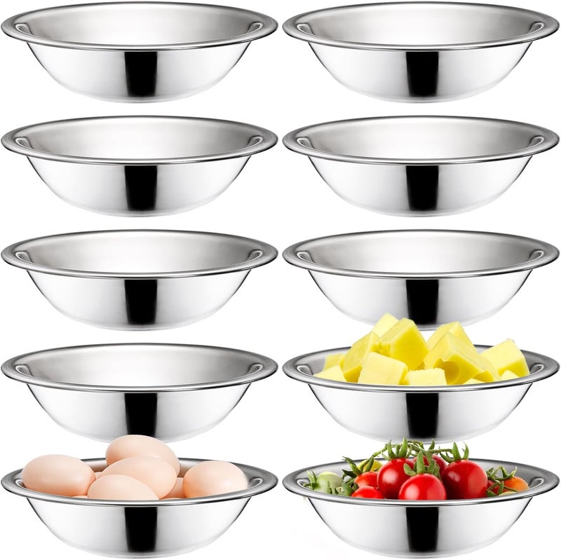 Okllen 10 Pack Stainless Steel Mixing Bowls, 16CM Wide Kitchen Metal Bowl with Flat Base, 3/4 Quart Prep Bowls for Meal Prep, Cooking, Serving, Baking - Image 1