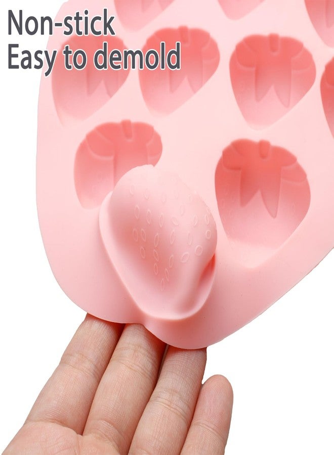 Vrthske 2PCS Strawberry Silicone Molds, Pink, 10-Cavity Strawberry Chocolate Molds for Baking Candy, Ice Cube, Candle, Soap, Cake Decoration - Image 5
