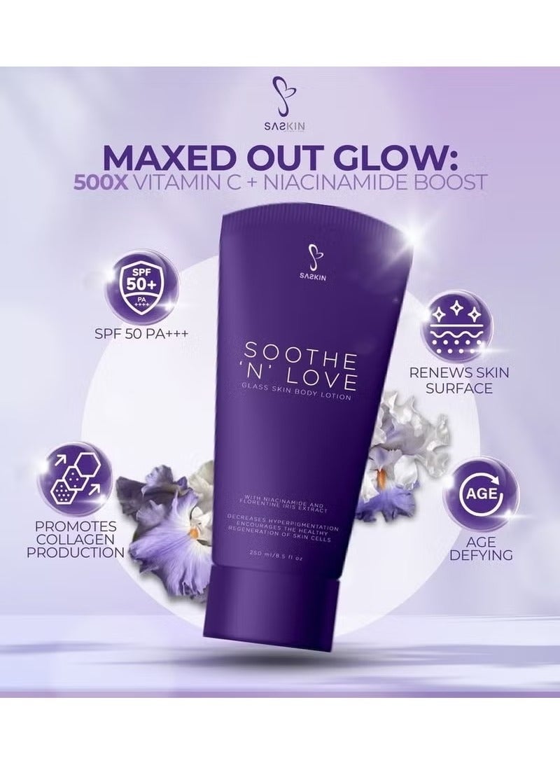 SASKIN SOOTHE 'N' LOVE GLASS SKIN BODY Lotion 250ml - Image 2
