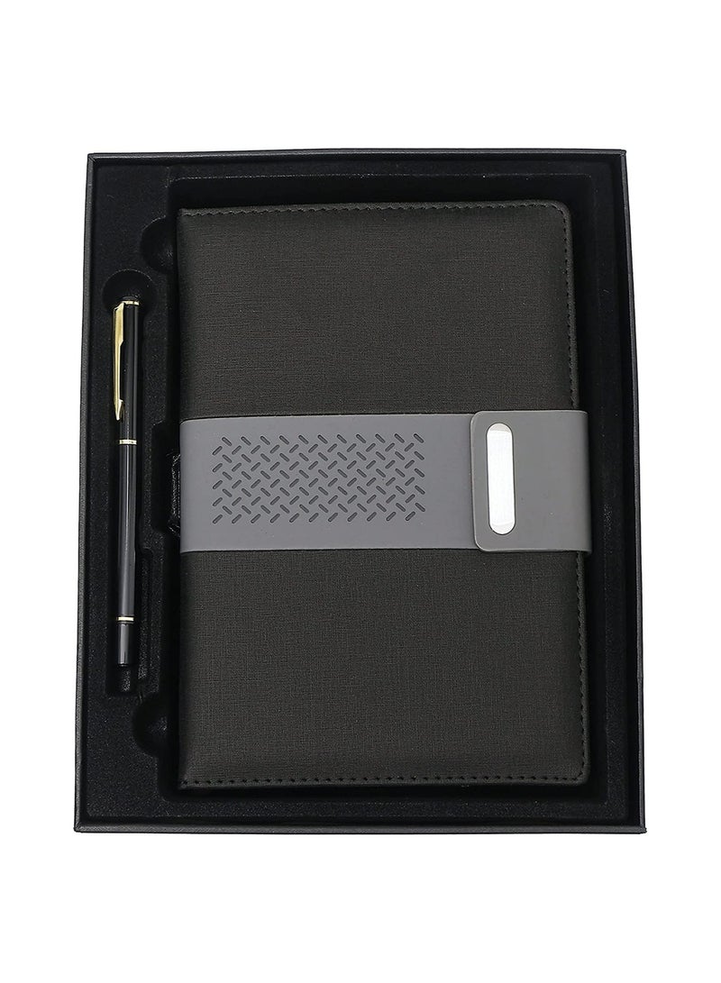 Vintage Leather A5 Notebook with Pen, Travel Journal Diary for Daily Ideas, Perfect Gift Set for Women and Men, Retro Soft Leather Notepad for Work and Personal Use