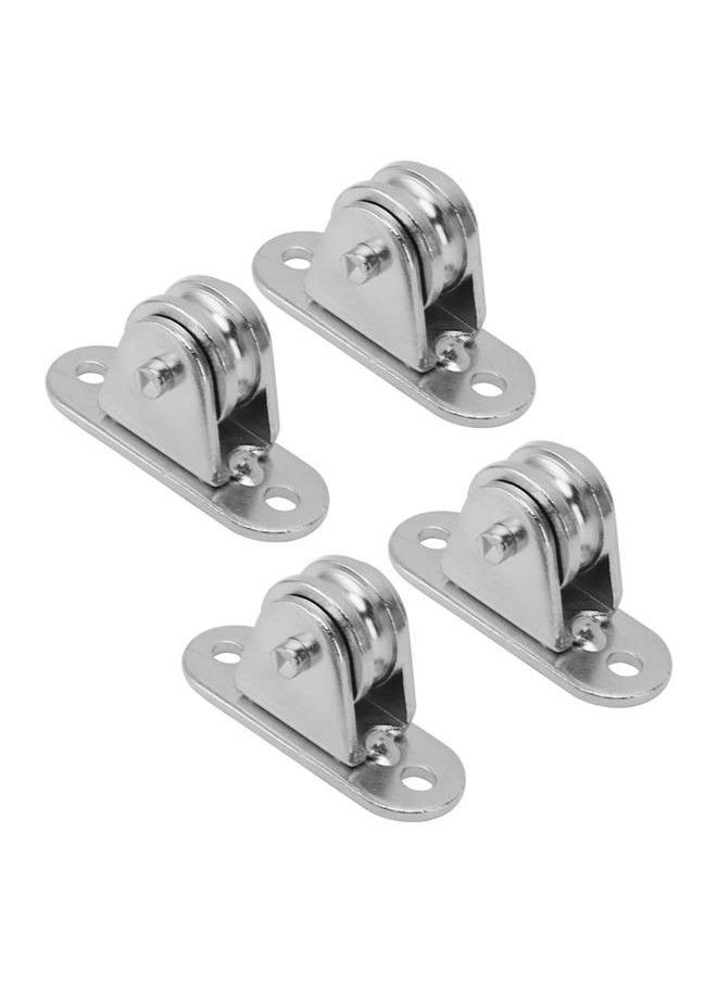 Thoraya - Small Pulley Block Stainless Steel Silent Pulley Roller Wall Mounted Fixed Pulley for DIY Equipment Wire Rope Rail Sliding Gate 4PCS - Image 1