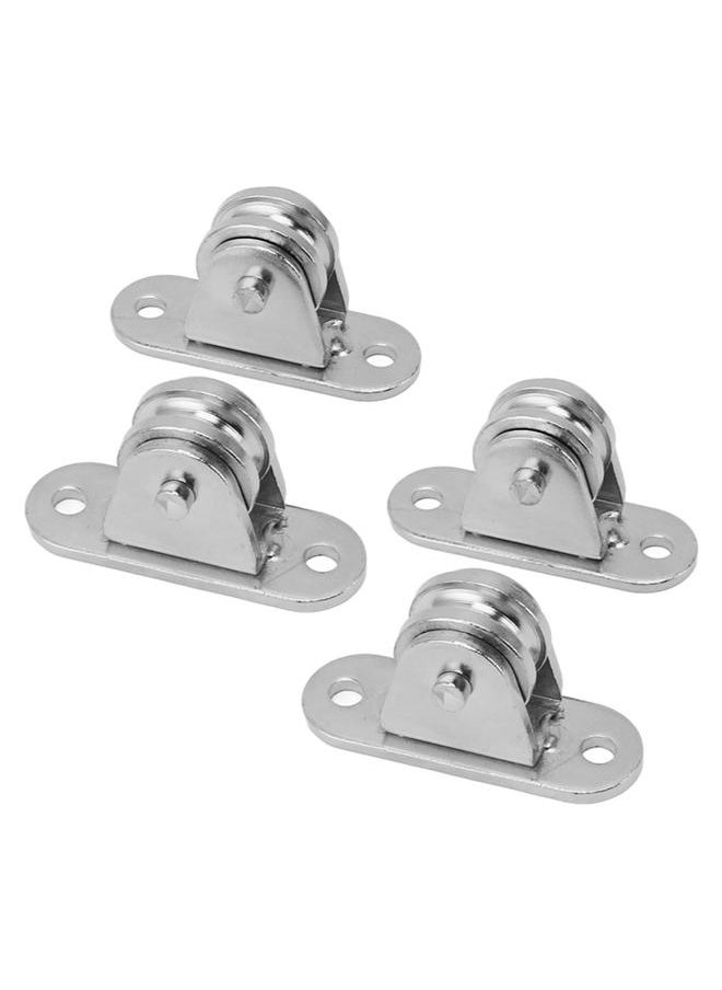 Thoraya - Small Pulley Block Stainless Steel Silent Pulley Roller Wall Mounted Fixed Pulley for DIY Equipment Wire Rope Rail Sliding Gate 4PCS - Image 1