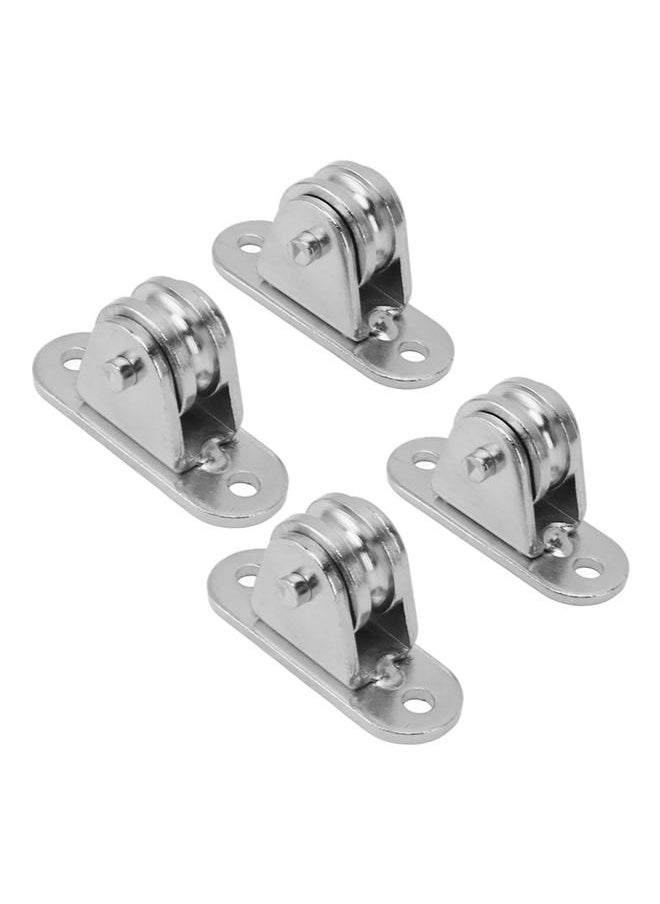 Thoraya - Small Pulley Block Stainless Steel Silent Pulley Roller Wall Mounted Fixed Pulley for DIY Equipment Wire Rope Rail Sliding Gate 4PCS - Image 1