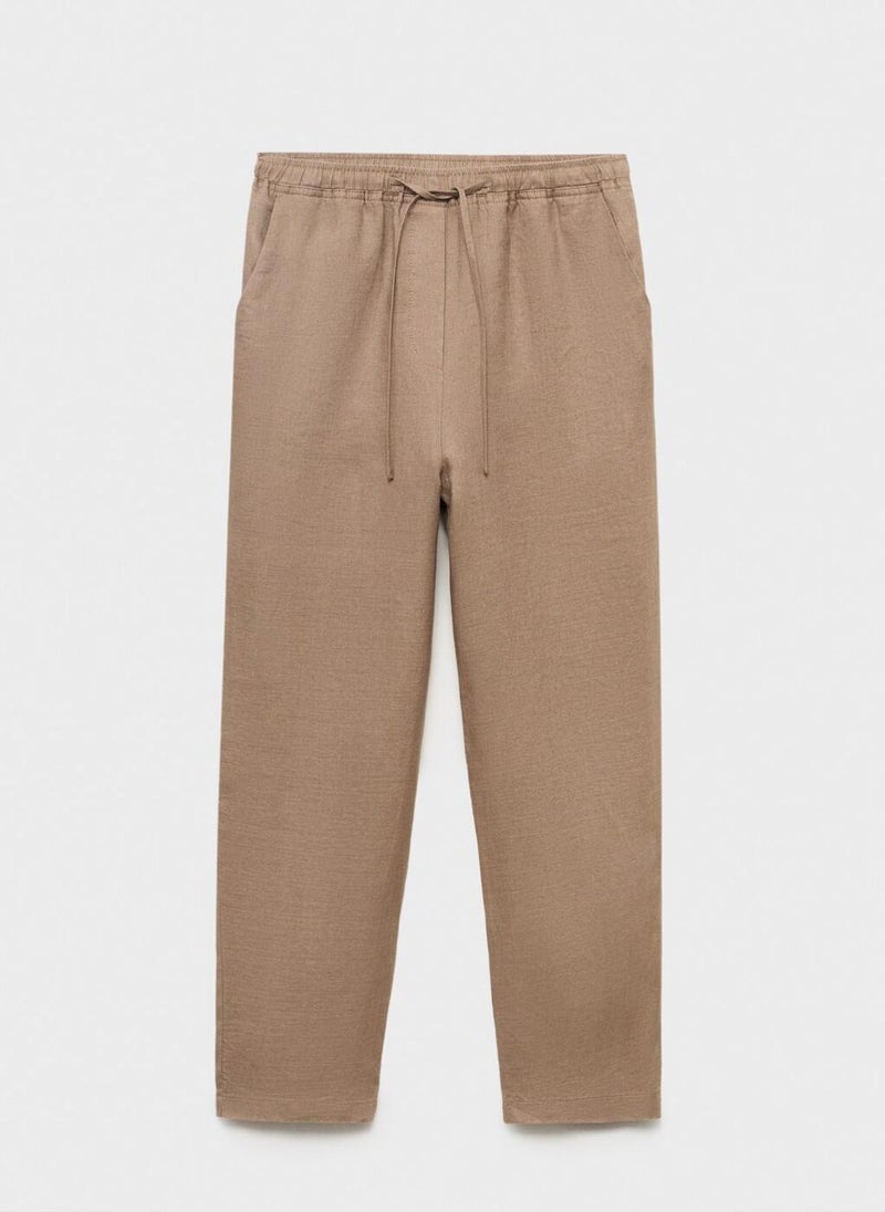 MANGO Drawstring Detailed High Waist Pants  - Image 5