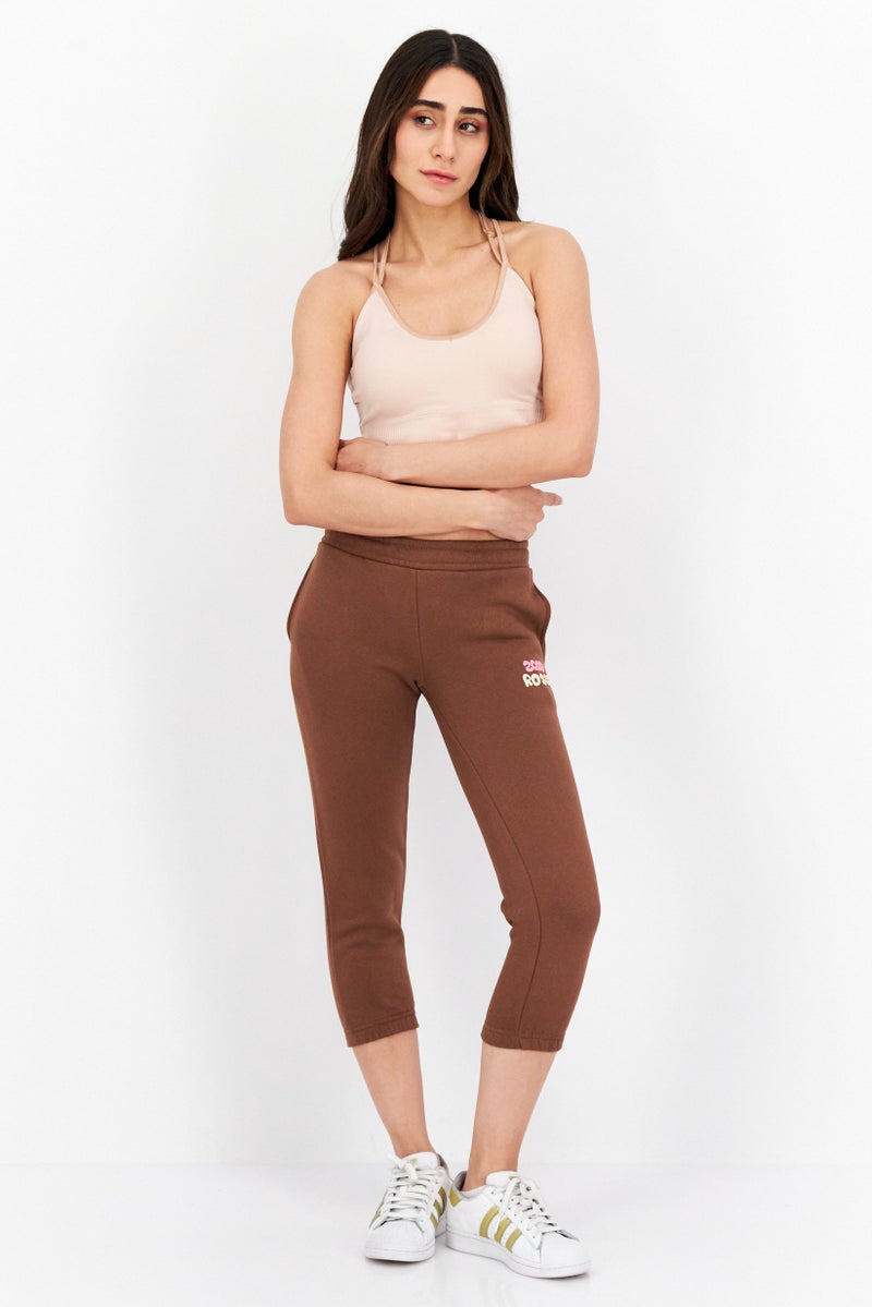 Don't Call Me Jennyfer Women Regular Fit Drawstring Textured Jogger Pants, Brown  - Image 4