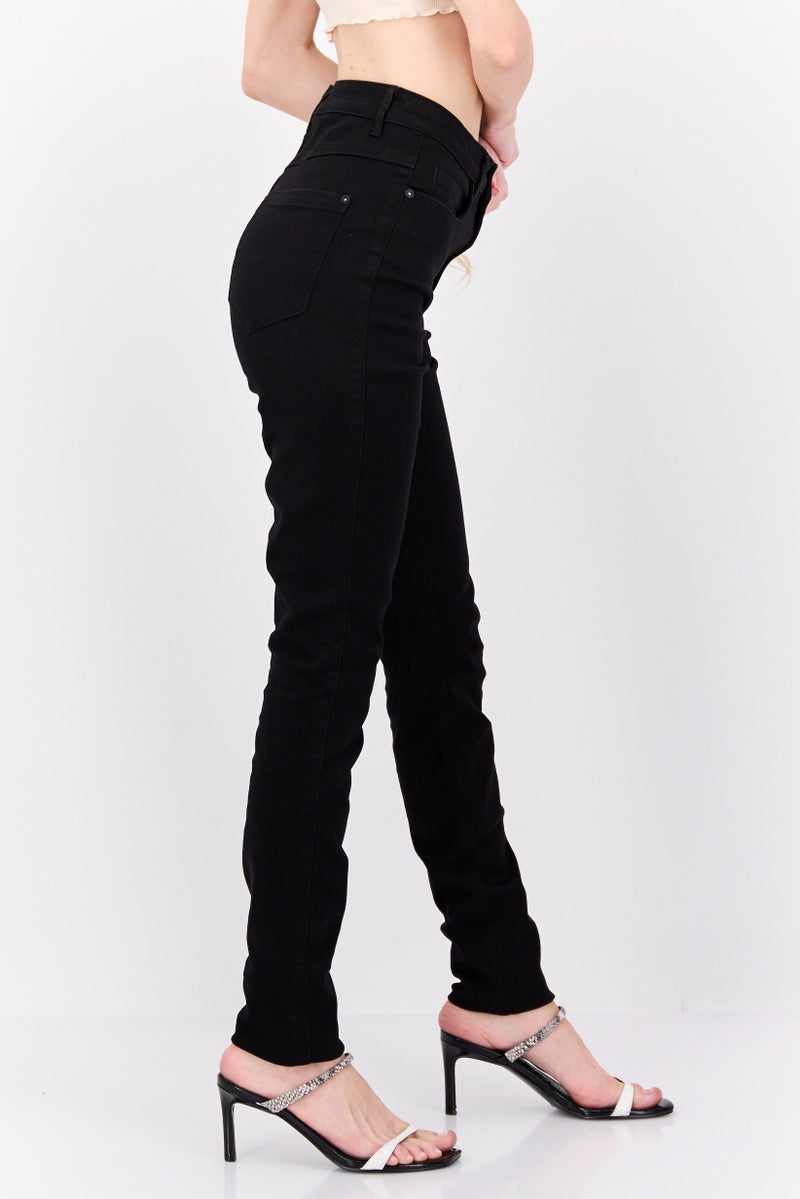 ONLY Women Regular Fit Plain Denim Jeans, Black - Image 2