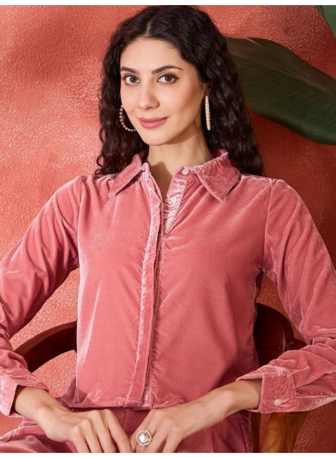 AKS Peach Velvet Cord Set  - Image 2