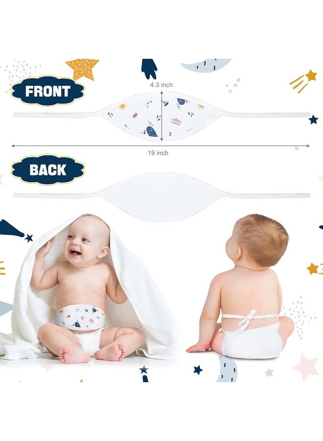 Zhanmai 8 Pcs Newborn Infant Belly Wrap Comfort Cotton Umbilical Cord Cover Band Cartoon Soft Baby Belly Band Newborn Navel Belt for Protection Abdomen Baby Boy Girl Gifts 0-12 Months, 4 Styles (Cute) - Image 3