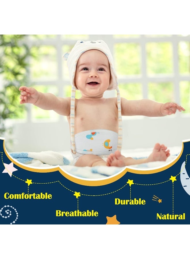 Zhanmai 8 Pcs Newborn Infant Belly Wrap Comfort Cotton Umbilical Cord Cover Band Cartoon Soft Baby Belly Band Newborn Navel Belt for Protection Abdomen Baby Boy Girl Gifts 0-12 Months, 4 Styles (Cute) - Image 2