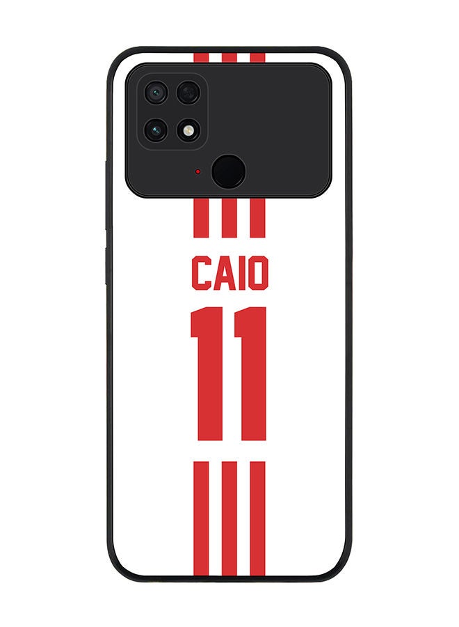 Stylizedd Rugged Black edge case for Xiaomi Poco C40 Slim fit Soft Case Flexible Rubber Edges Anti Drop TPU Gel Thin Cover - Football Team - UAE Player Name - Caio - Image 1