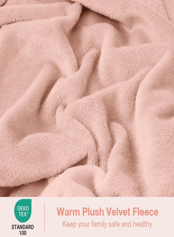Viviland Plush Micro Fleece Bed Sheet Set - Soft Fuzzy Polar Fleece Velour Velvet Sheets - Extra Warm Winter Fleece Bed Sheets with Deep Pocket - Pink - King - Image 4