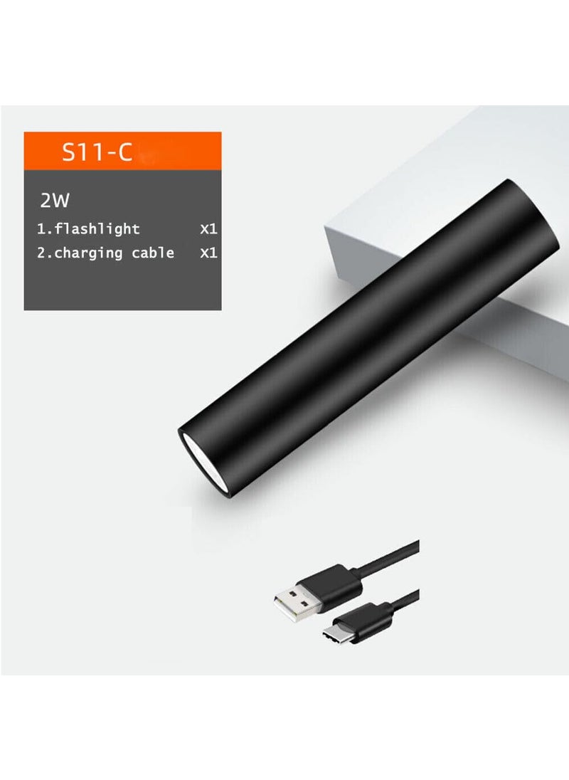Care4 Care 4 Metal Mini Torch USB Charging with Zoom Function Torch Black 8 cm Rechargeable  - Image 5