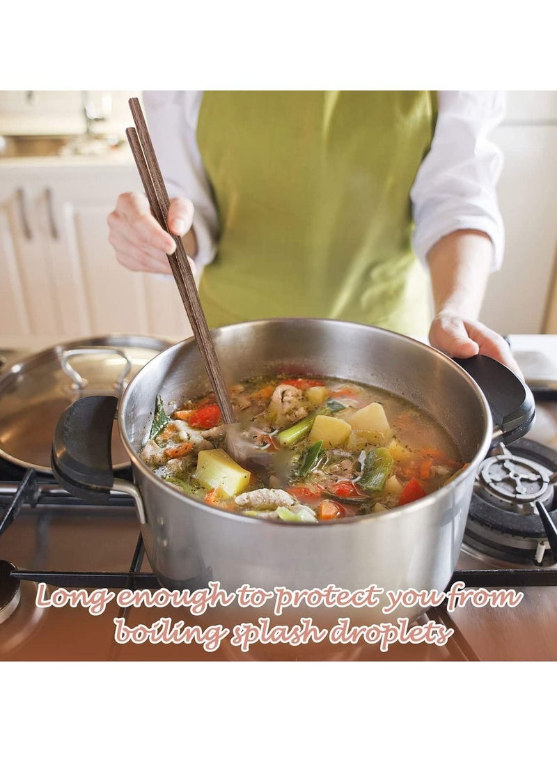 10 Pairs Long Wooden Chopstick Cooking Chopsticks Extra Long Chopsticks Noodle Chopsticks Hot Pot Chopstick Chinese Style Chopsticks Natural Wooden Frying Chopstick for Cooking, 12 Inch - Image 3