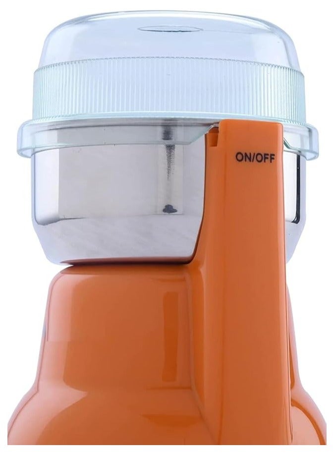 200W Electric Coffee and Spice Grinder with 80g Bowl | Stainless Steel Blades for Grinding Coffee, Spices, Nuts, Cereals | Sleek Design & Fast Performance  - Image 4