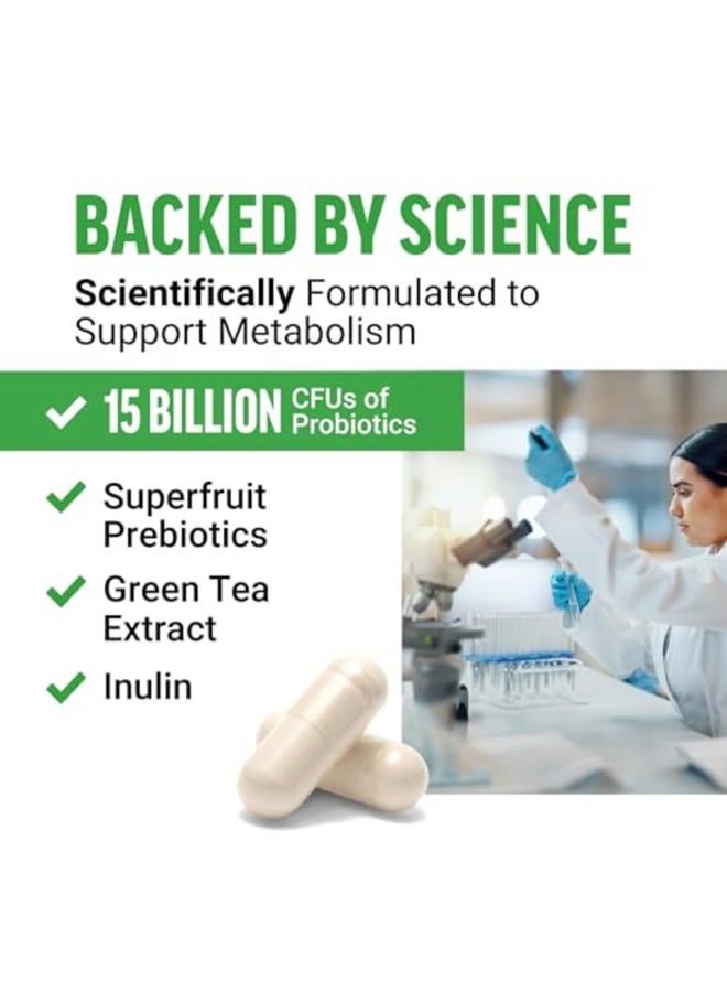 Force Factor ProbioSlim Extra Strength, Probiotic Supplement for Women and Men with 30 Billion CFUs and Green Tea Extract for Gut Health Support, Bloating and Gas Relief, 120 Count (Pack of 2) - Image 3