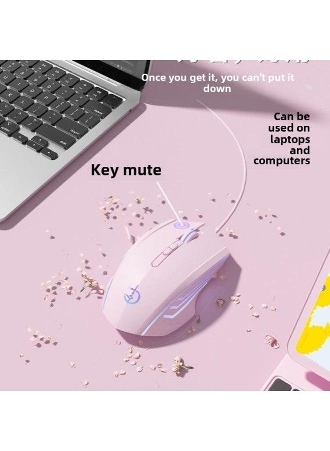 Wired Mouse Gaming E-sports Special Mute Office Men's And Women's USB Computer Laptop Desktop Universal Wireless-Color:Basic 3-button/1600dpi/silent/line Length 1.5m-starry Sky Blue-Interface:Official Standard - Image 2