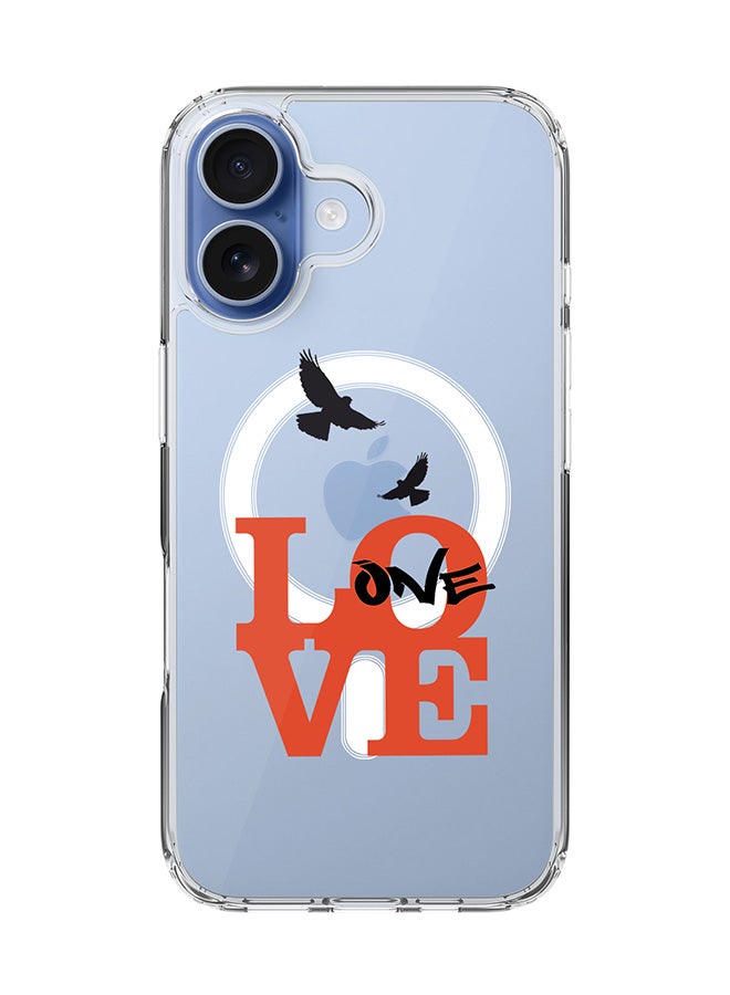 Stylizedd Classic Clear MagSafe Case for iPhone 17 , Hybrid Soft Case Flexible Edges Anti Drop TPU PC Gel Thin Transparent Cover [ Designed for iPhone 17 ] - One Love