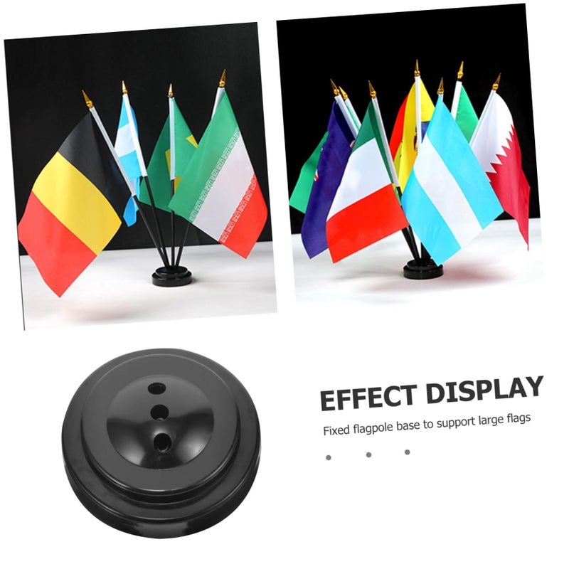 Popetpop 6 Pcs Mini Flag Holder Desk Decor Office Desk American Small Flag Base Set - Image 4