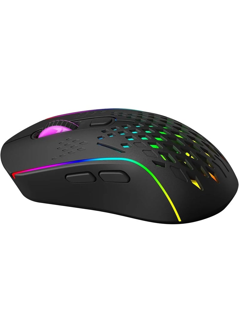 XTRIKE ME ماوس ألعاب مزدوج الوضع GW-611 مع وظيفة إضاءة خلفية RGB - Image 5