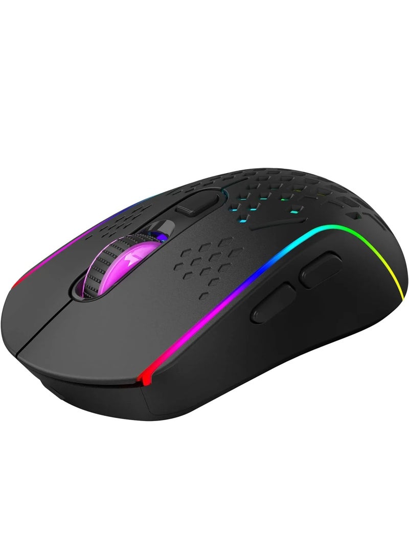 XTRIKE ME ماوس ألعاب مزدوج الوضع GW-611 مع وظيفة إضاءة خلفية RGB - Image 4