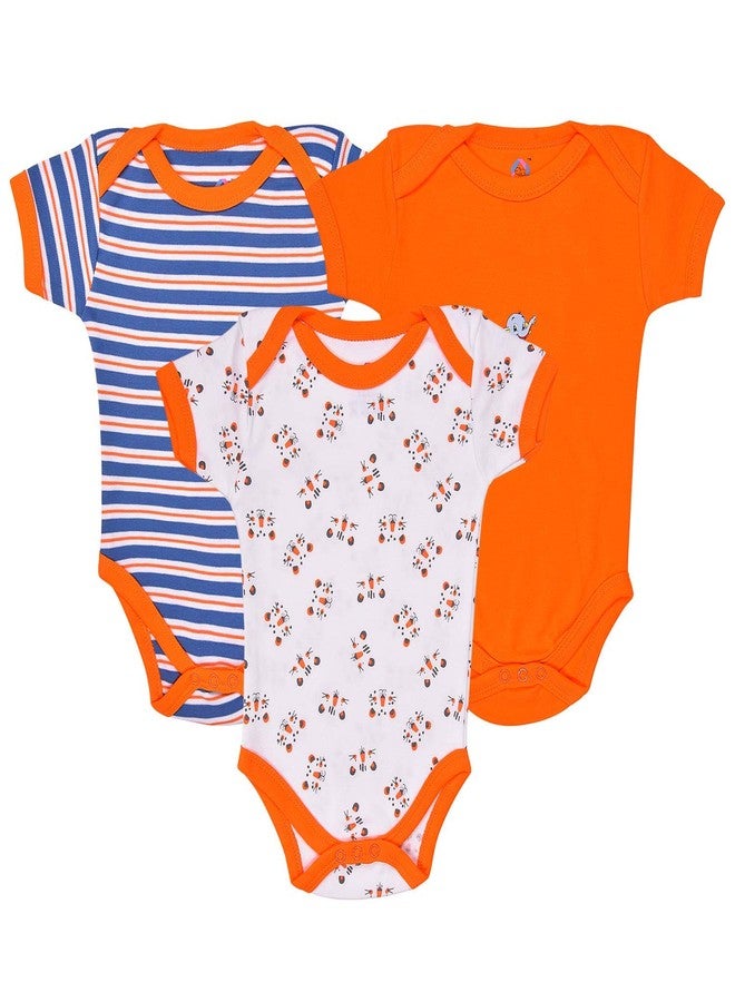 Magic Town Baby Needs Magic Town Cotton Half Sleeves Body Suits for Baby Boys and Baby Girls- Pack of 3 - Image 1
