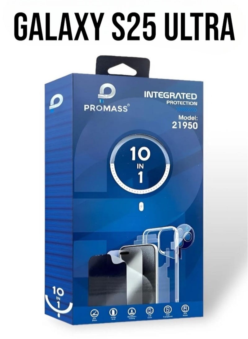بروماس بكج الحماية المتكامل الجديد لـ جالكسي اس 25 الترا (Galaxy S25 Ultra) بكج بحلة جديدة و حماية كاملة لهاتفك مع جراب يدعم الشحن اللاسلكي MageSafe من بروماس (10in1) - Image 1