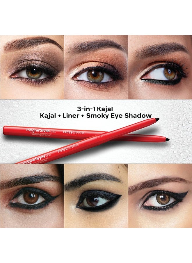 Facescanada Faces Canada Magneteyes Kajal - Black, 0.35G | 24 Hr Long Stay | One Stroke Smooth Glide | Waterproof, Smudgeproof & Fadeproof | Deep Matte Finish | Enriched With Almond Oil & Vitamin E - Image 5