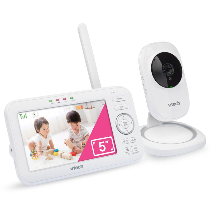 VTech VM5251 5â€ Digital Video Baby Monitor with Full-Color and Automatic Night Vision, White 5 inch - Image 2