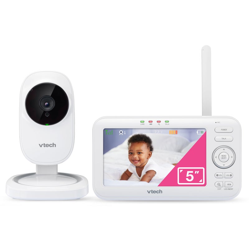 VTech VM5251 5â€ Digital Video Baby Monitor with Full-Color and Automatic Night Vision, White 5 inch - Image 1