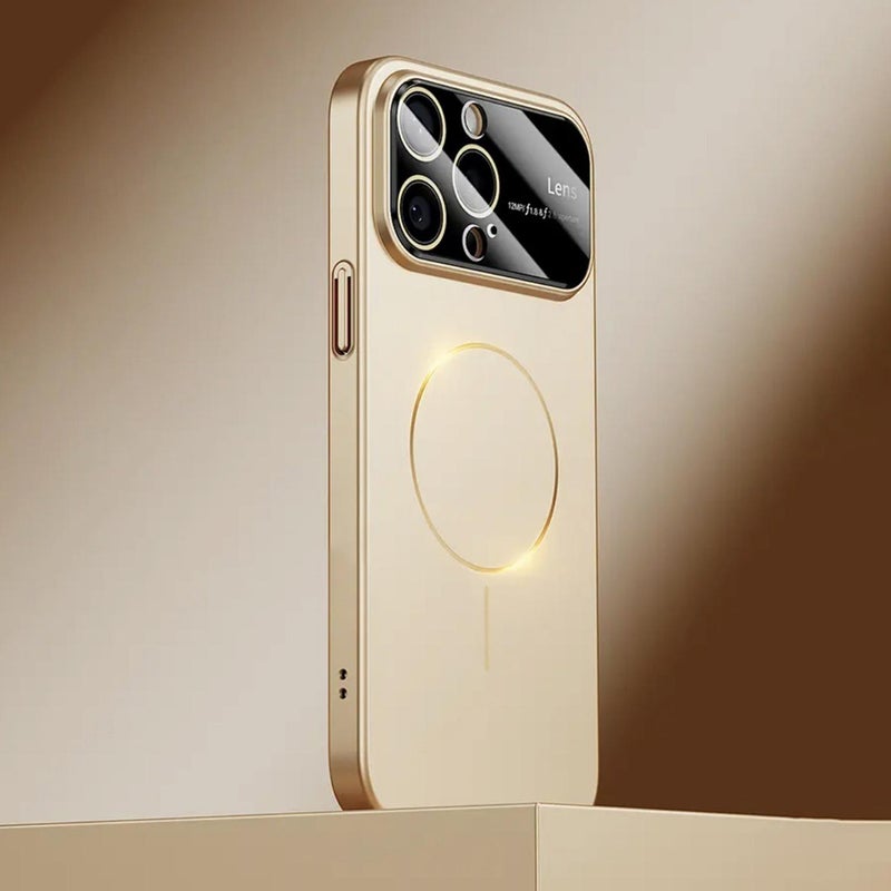 erorex For Iphone 13 Pro Max Large Window Magsafe Frosted Pc Phone Case(Desert Gold) - Image 1