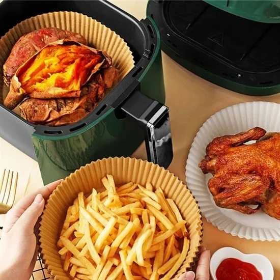 5DM 50 Pcs Air Fryer Baking Paper Disposable Air Fryer Oil Proof Nonstick Plate Model