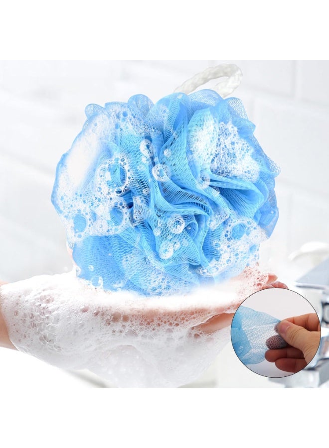 Shower Loofah Bath Sponge, 75G Loofah Exfoliating Body Scrubber, 4 Color Mesh Shower Pouf Balls for Body Wash (4 Pack) - Image 3