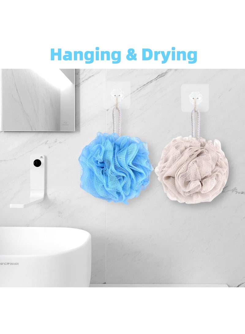 Shower Loofah Bath Sponge, 75G Loofah Exfoliating Body Scrubber, 4 Color Mesh Shower Pouf Balls for Body Wash (4 Pack) - Image 4