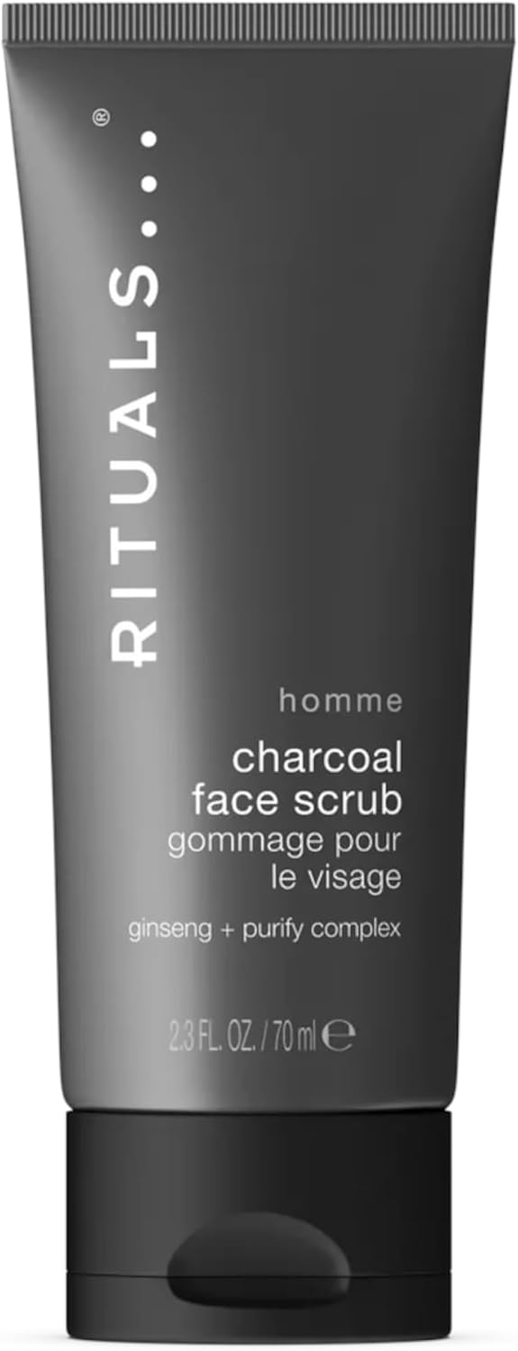 RITUALS Homme Face Scrub 70ml Ginseng Activated Carbon Face Scrub for Flawless Complexion and Shaving Care 70ml