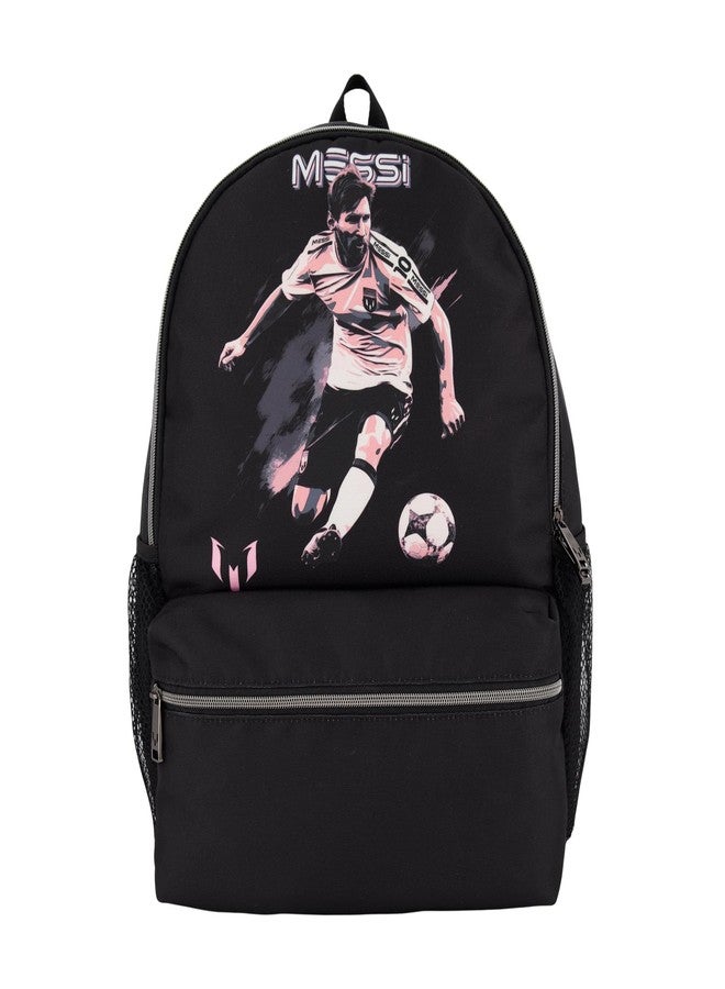 Messi Men's Lifestyle Backpack, Bookbag with Pockets & Adjustable Straps, Black, One Size - Image 1