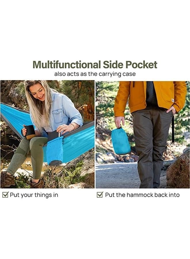 Generic Camping Hammock, Super Lightweight Portable Parachute Hammock with Two Tree Straps Single or Double Nylon Travel Tree Hammocks for Camping Backpacking Hiking-270*140cm  - Image 3