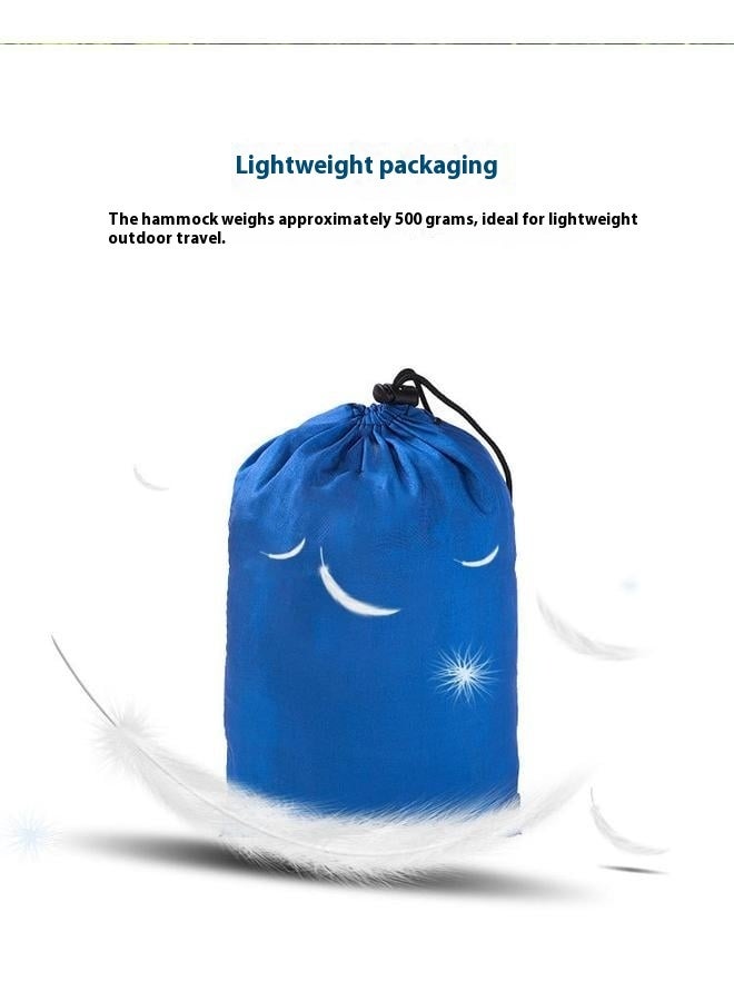 Generic Camping Hammock, Super Lightweight Portable Parachute Hammock with Two Tree Straps Single or Double Nylon Travel Tree Hammocks for Camping Backpacking Hiking-270*140cm  - Image 2