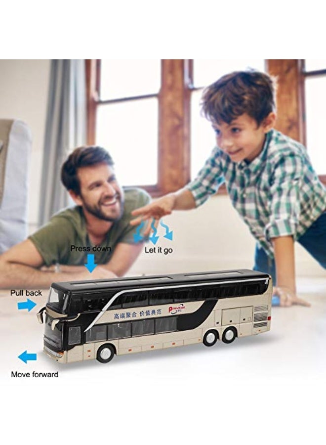 Clasken 1:50 Bus Toy Gift Vehicles Toy Double-decker Bus Toy, Electric Kids Car Model Toy, Play Set Toys for Boys for Girls(Golden) - Image 4