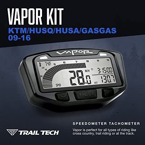 Trail Tech 752-110 Black Vapor Digital Speedometer Tachometer Gauge Kit, 2000-2017 KTM Husqvarna Husaberg - Image 2