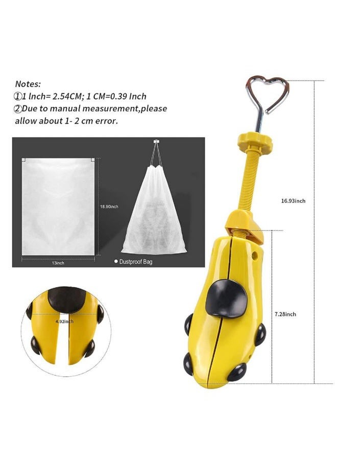 XYH Shoe Stretcher Comes with Dust-Proof Bag, Pair of Plastic Shoe Stretcher,4 Way Ajustable., For ( M's Us 8.5-15; Wm's Us 9.5-14 ) Yellow, Large - Image 4
