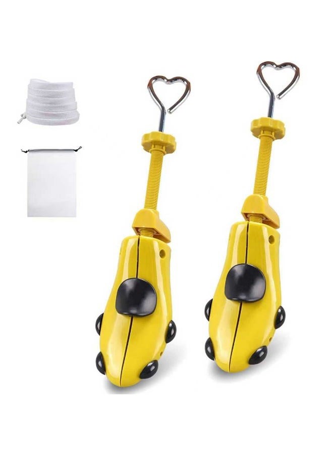 XYH Shoe Stretcher Comes with Dust-Proof Bag, Pair of Plastic Shoe Stretcher,4 Way Ajustable., For ( M's Us 8.5-15; Wm's Us 9.5-14 ) Yellow, Large - Image 1