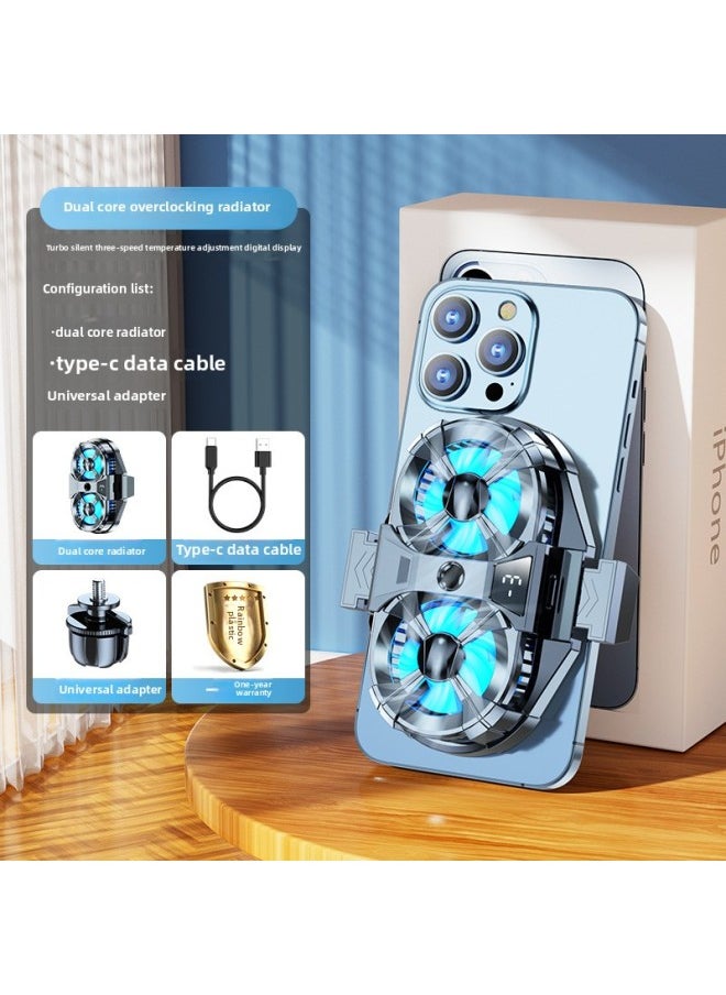 Generic Mobile Phone Radiator Full Set Of Semiconductor Back Clip Dual-core Refrigeration High-power Game Live Dedicated Cooling Artifact-Color:[Standard Plug-in] Mobile Phone Universal Today Hurricane Cooling Turbine Noise Reduction-SF52  - Image 3